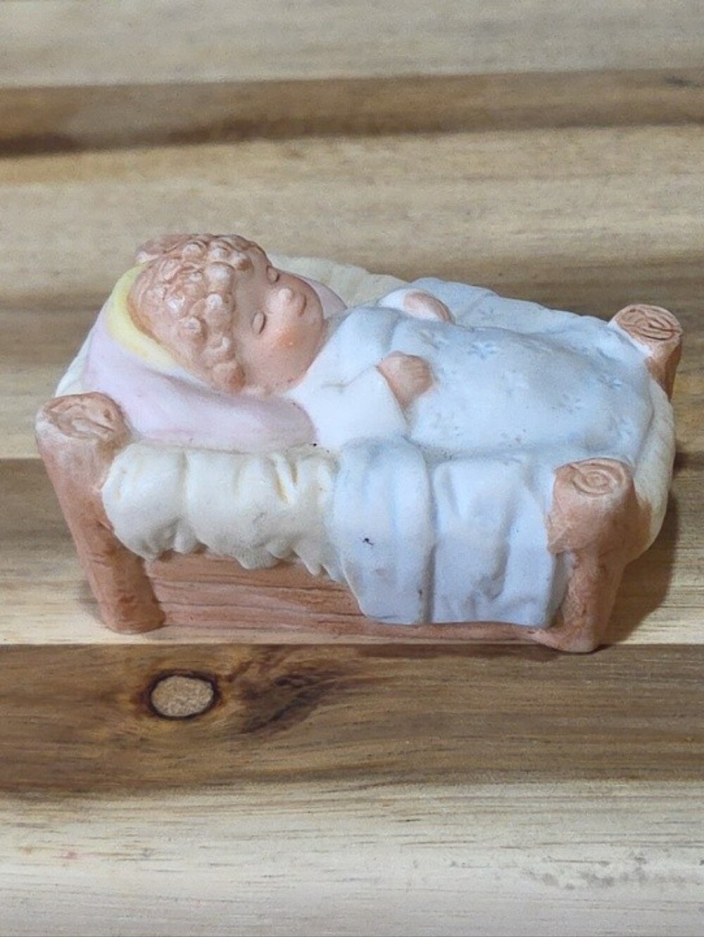 Vtg Homco #5502 Baby Jesus In Manger Replacement, 2.5”x 2”, Lovely Condition